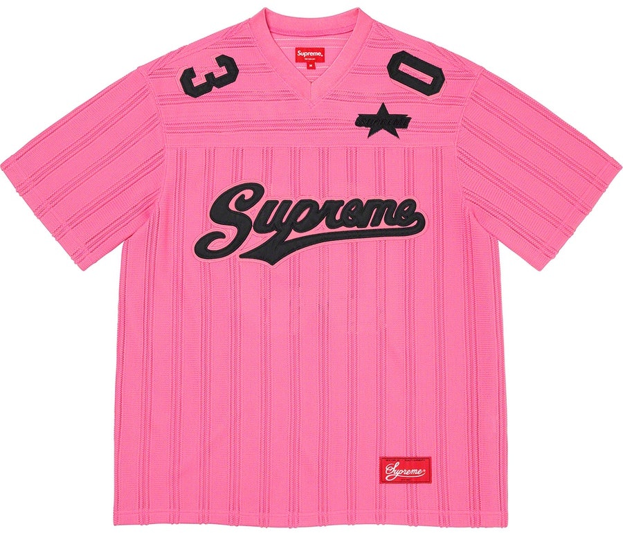 Supreme Mesh Stripe Football Jersey Pink Men's - SS21 - GB