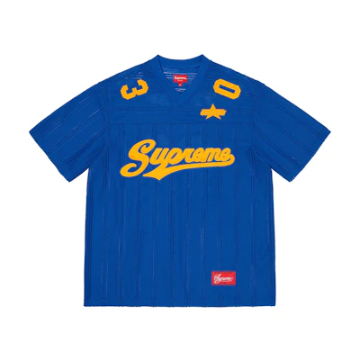Supreme Mesh Stripe Football Jersey Royal