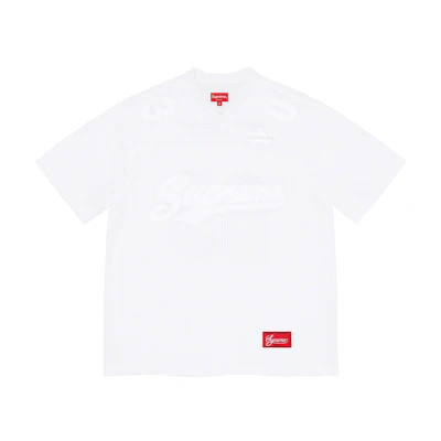 Supreme Mesh Stripe Football Jersey White