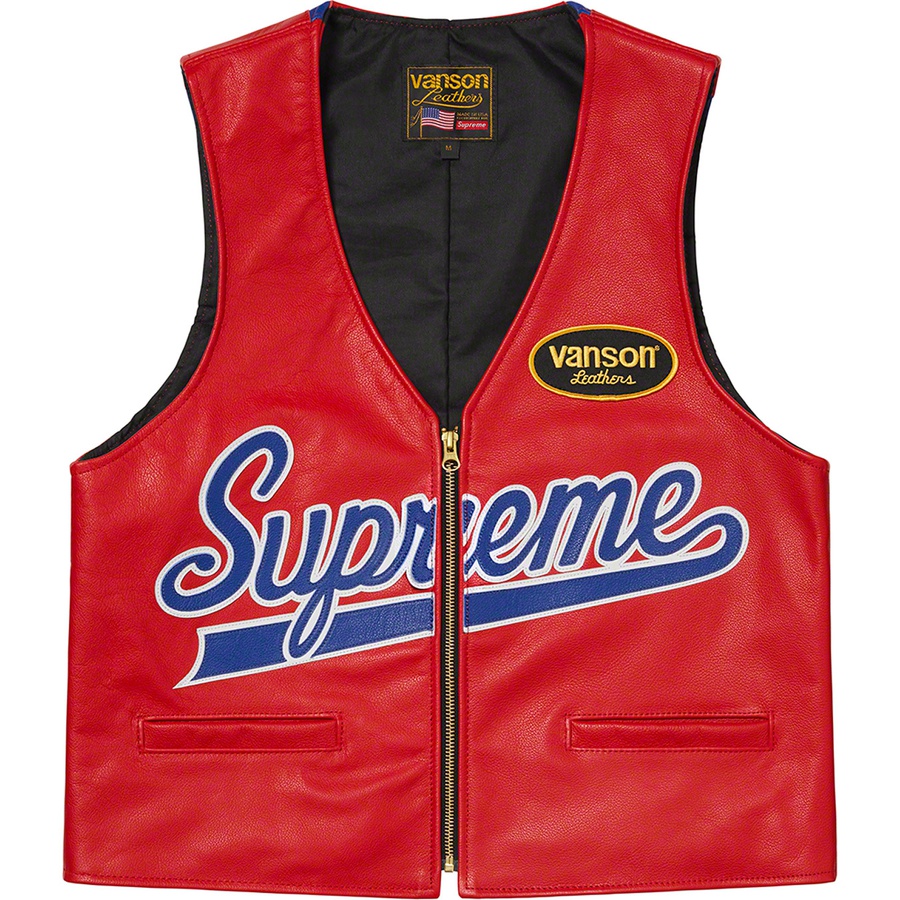 Buy Chaleco Rojo Supreme®/Vanson Leathers® Diseño Tela de Araña