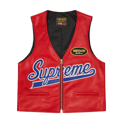 Supreme®/Vanson Leathers® Spider Web Vest Red