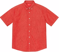 Supreme Embossed Denim S/S Shirt Red Supreme Embossed Denim S/S Shirt Red