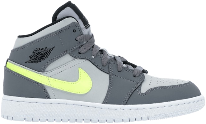 Air jordan 1 mid grey best sale volt