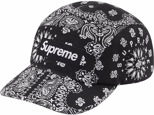 Supreme Bandana Camp Cap Black