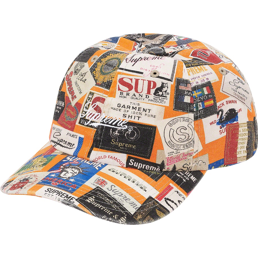 Buy Supreme Gorra Labels 6 Panel Naranja