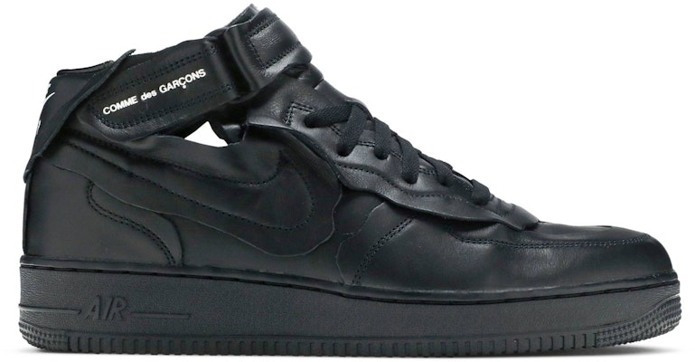 Comme des Gar ons x Nike Air Force 1 Mid Triple Black DC3601 001