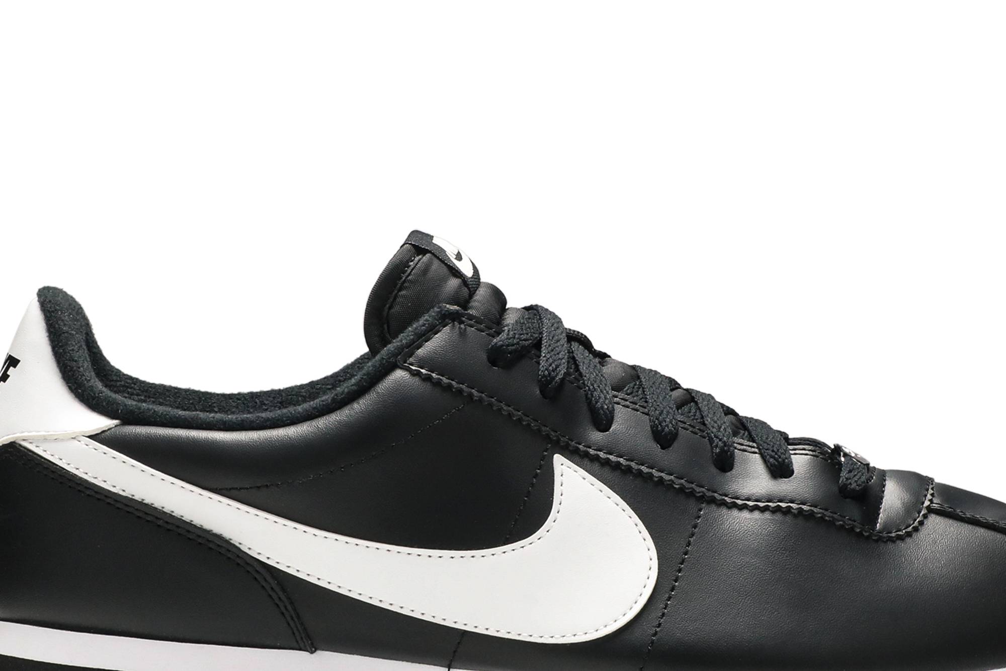 nike cortez basic leather black white