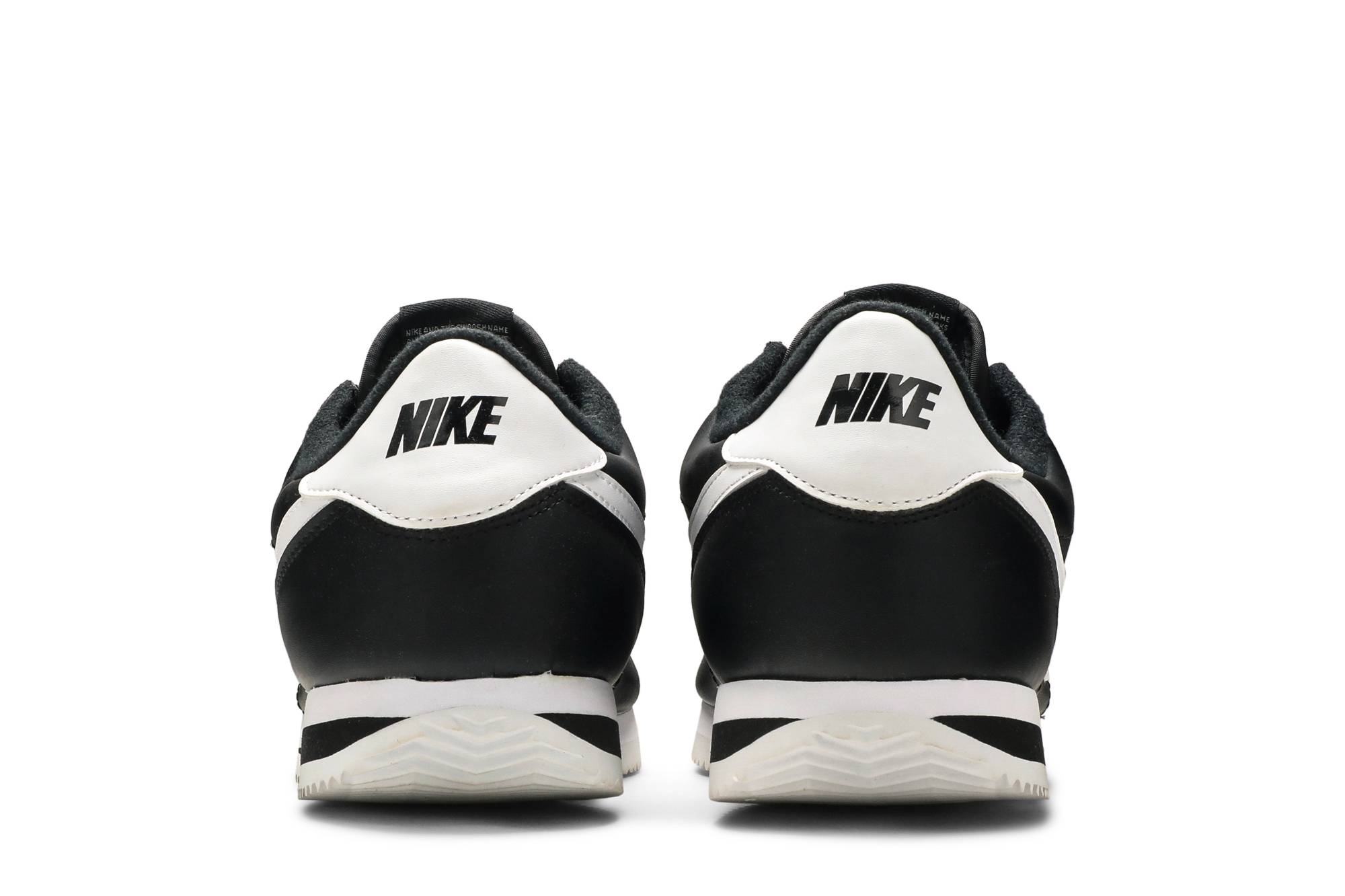 nike cortez basic leather black white