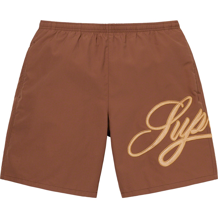 Supreme Mesh Script Water Short Brown