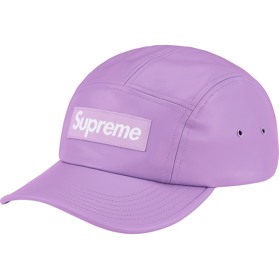 Supreme Leather Camp Cap Lavender