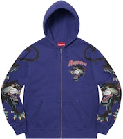 Supreme Panther Zip Up Hooded Sweatshirt Washed Navy Supreme Panther Zip Up Hooded Sweatshirt Washed Navy