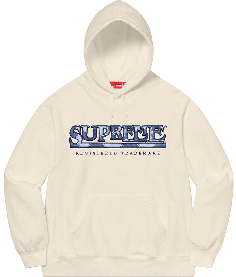 Supreme Denim Logo Hooded Sweatshirt White - Novelship