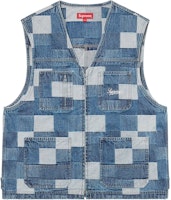 Supreme Patched Denim Vest Blue Supreme Patched Denim Vest Blue