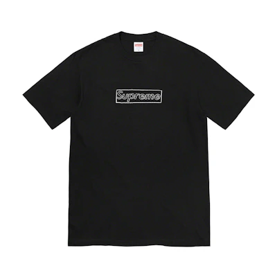 Supreme KAWS Chalk Logo Tee Black