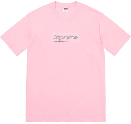 Supreme x KAWS Chalk Logo Tee Light Pink - Novelship
