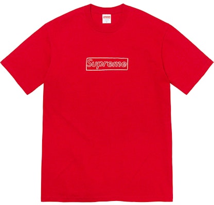 Supreme x KAWS Chalk Logo Tee Red - Novelship