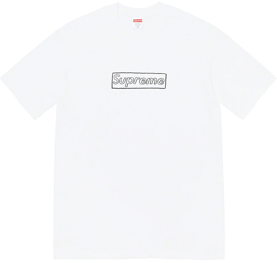 supreme-kaws-chalk-logo-tee-white