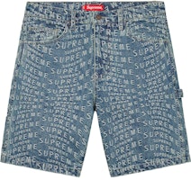 Supreme Warp Jacquard Logos Denim Painter Short Blue Supreme Warp Jacquard Logos Denim Painter Short Blue