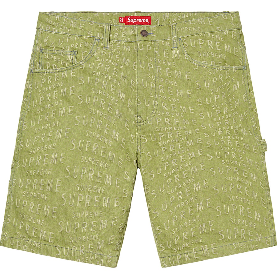 Supreme Warp Jacquard Logos Denim Painter Short Sage