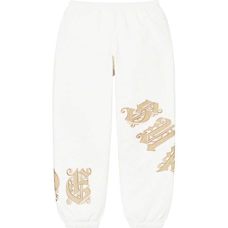 Supreme Old English Wrap Sweatpant White