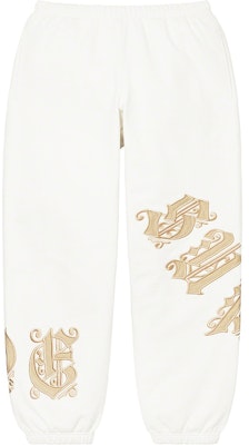 Supreme 旧英文字母白色运动裤 Buy Supreme 旧英文字母白色运动裤