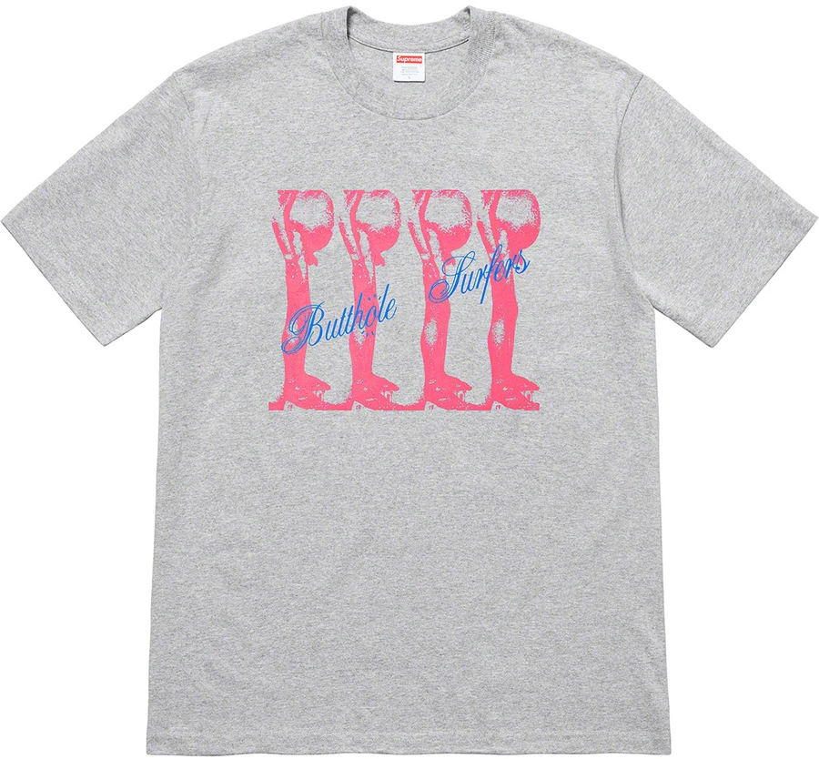 supreme-butthole-surfers-tee-heather-grey
