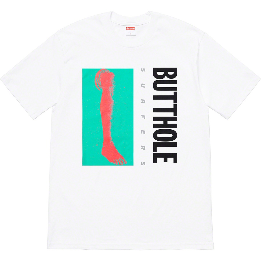Buy Supreme/臀孔冲浪者白色短袖T恤