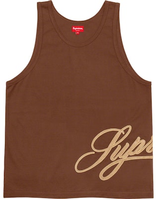 Supreme Mesh Script Tank Top Brown Buy Supreme Mesh Script Tank Top Brown