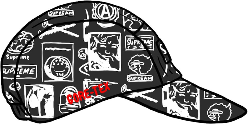 Supreme GORE‑TEX Long Bill Camp Cap (SS21) Black Stickers - Novelship