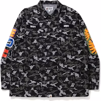 BAPE Digital Camo Shark Military Relaxed Shirt Black BAPE Digital Camo Shark Military Relaxed Shirt Black