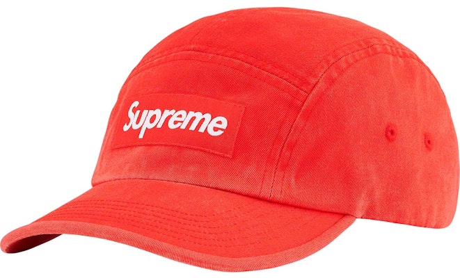 Supreme Washed Chino Twill Camp Cap (FW21) Neon Red - Novelship
