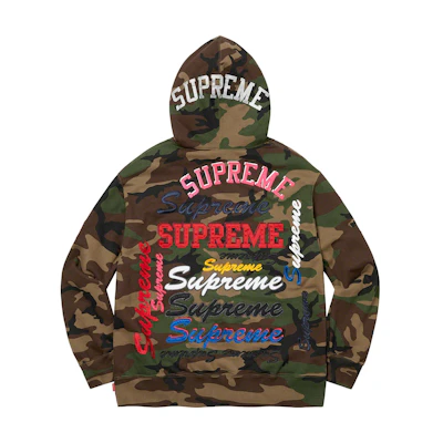 Supreme Multi Logo Hooded Sweatshirt Woodland Camo