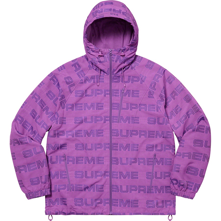 Supreme Logo Ripstop Hooded Track Jacket Purple