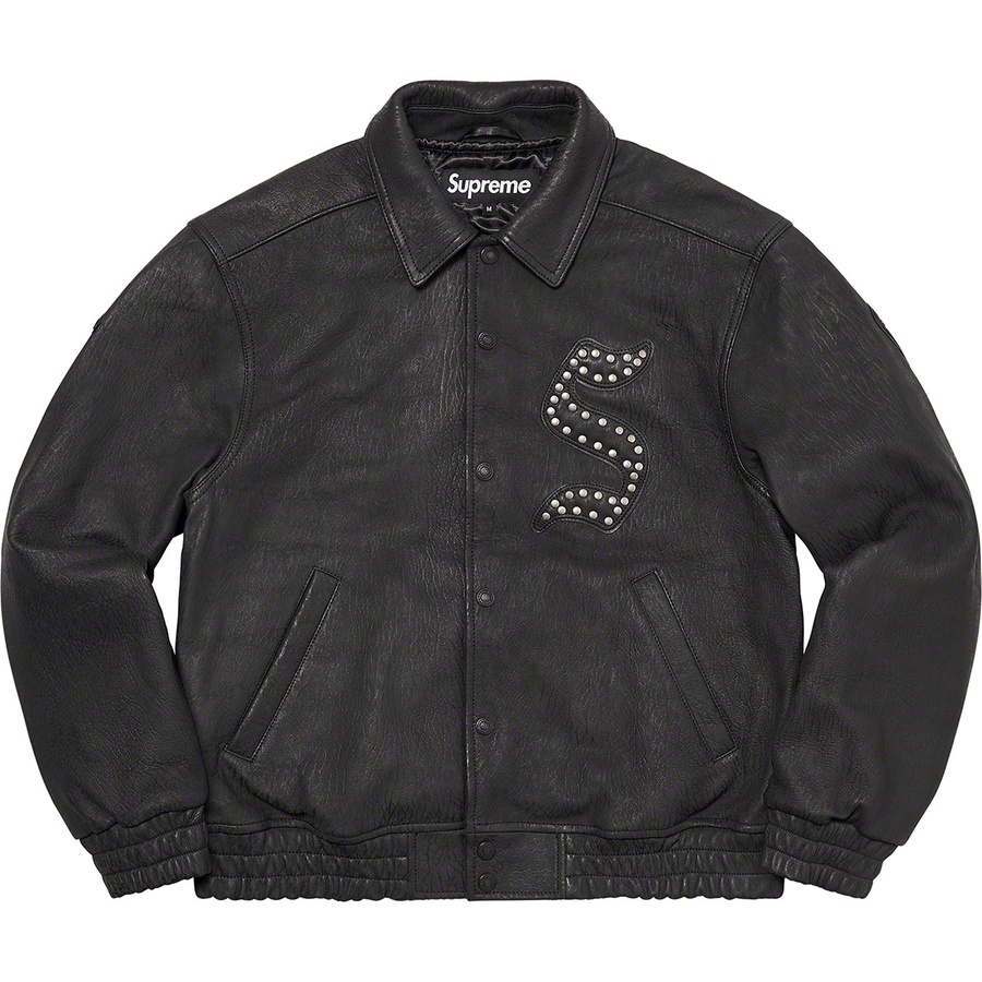 ジャケット・アウター Supreme Pebbled Leather Varsity Jacket Supreme Pebbled Leather Varsity Jacket Black Men's - FW21 - US