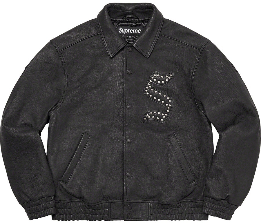supreme-pebbled-leather-varsity-jacket-black