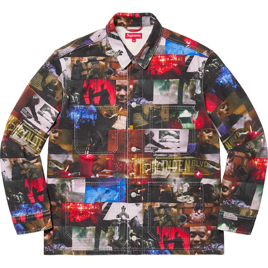 Supreme Nas and DMX Collage Denim Chore Coat Multicolor