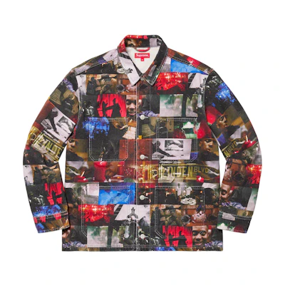 Supreme Nas and DMX Collage Denim Chore Coat Multicolor