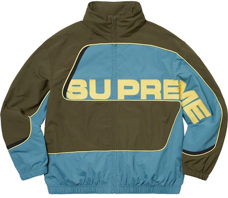 Supreme S Paneled Jaket Track Zaitun Buy Supreme S Paneled Jaket Track Zaitun