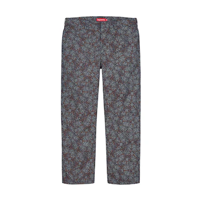 Supreme Work Pant Light Navy Floral Cards