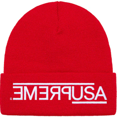 Supreme USA Beanie Red Novelship