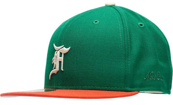 Fear of God ESSENTIALS New Era 59Fifty Fitted Hat (FW21) Green/Orange