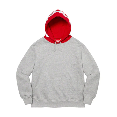 Supreme Contrast Hooded Sweatshirt Heather Grey