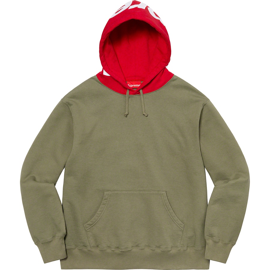 Supreme Contrast Hooded Sweatshirt Light Olive