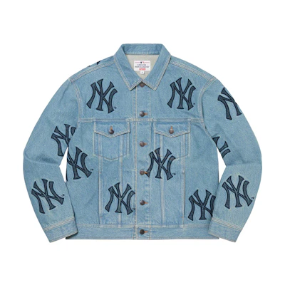 Supreme®/New York Yankees Denim Trucker Jacket Washed Blue