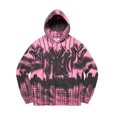 Supreme®/New York Yankees Airbrush Hooded Sweatshirt Pink