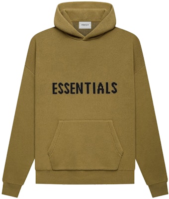 Fear of God ESSENTIALS Knit Pullover Hoodie Amber - Novelship