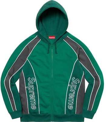 Supreme Track Paneled Zip Up Hooded Sweatshirt Light Pine Novelship
