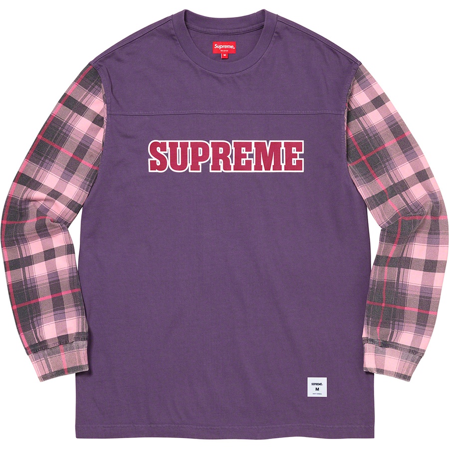 Buy Supreme Plaid Lengan Panjang Ungu Pastel