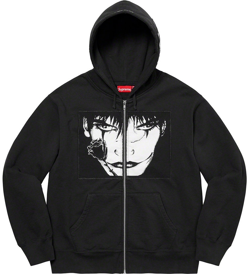 Supreme/The Crow Zip Up Hooded Sweatshirt Black - Novelship