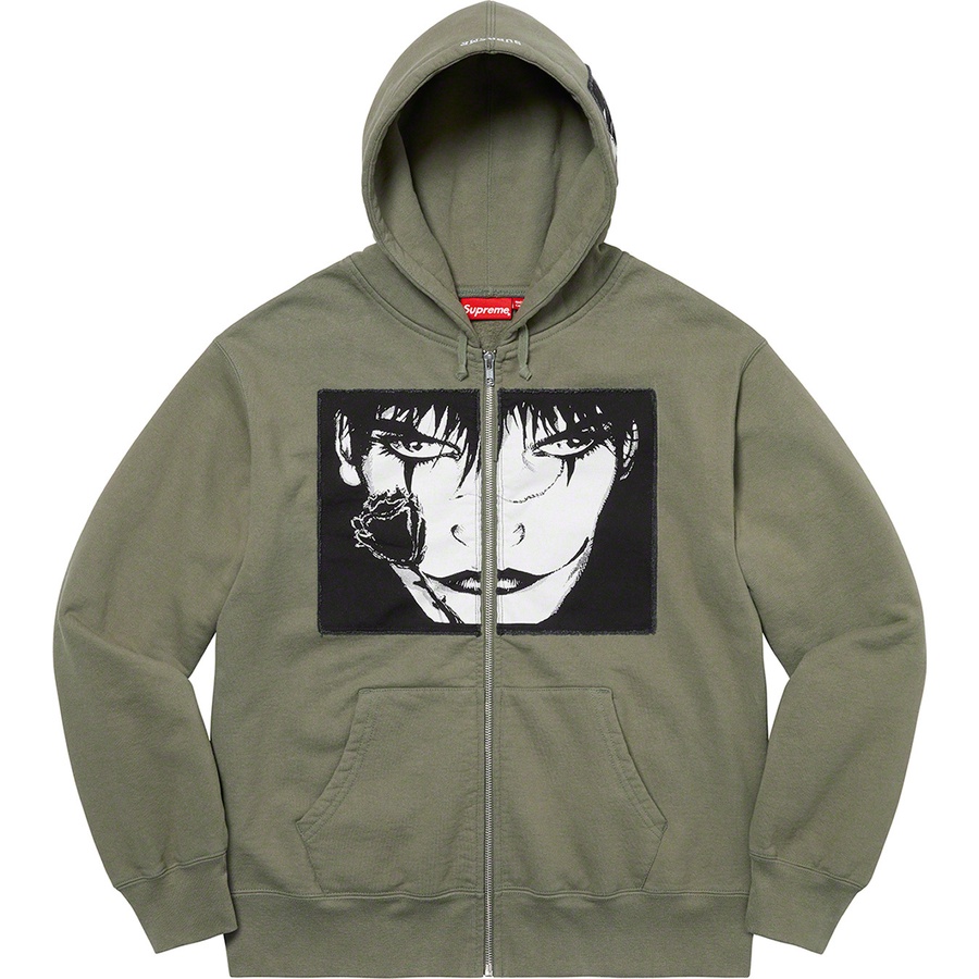 Supreme/The Crow Zip Up Hooded Sweatshirt Light Olive